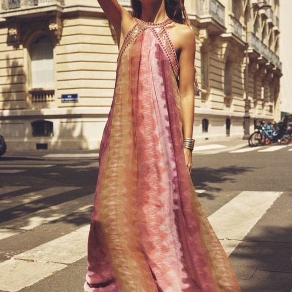 NWT ZARA SEQUIN TIE-DYE DRESS XS 6895 - Picture 1 of 7
